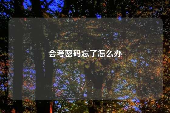 会考密码忘了怎么办