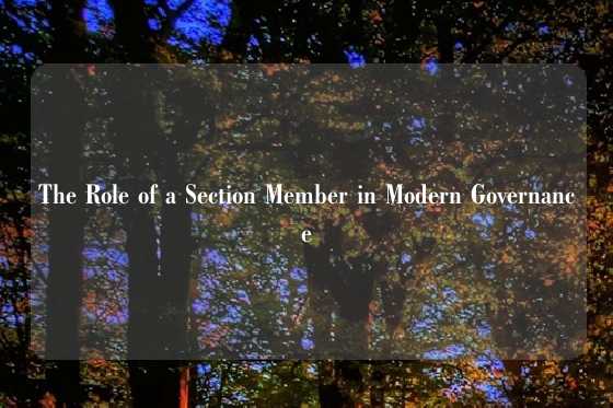 The Role of a Section Member in Modern Governance