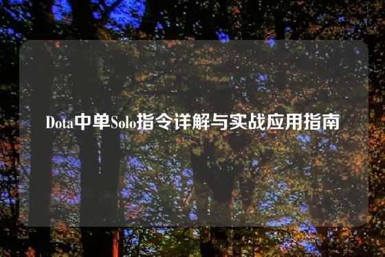 Dota中单Solo指令详解与实战应用指南
