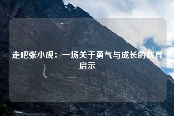 走吧张小砚：一场关于勇气与成长的教育启示