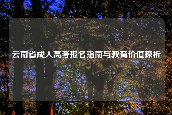 云南省成人高考报名指南与教育价值探析