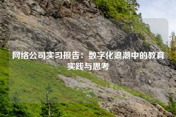 网络公司实习报告：数字化浪潮中的教育实践与思考