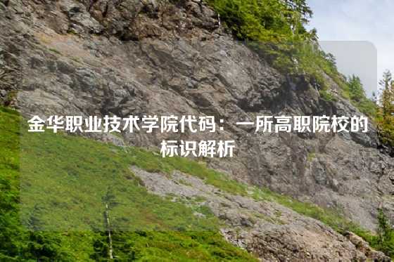 金华职业技术学院代码：一所高职院校的标识解析