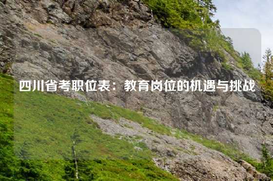 四川省考职位表：教育岗位的机遇与挑战