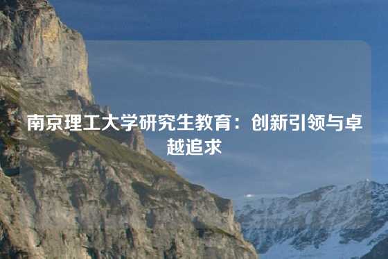 南京理工大学研究生教育：创新引领与卓越追求